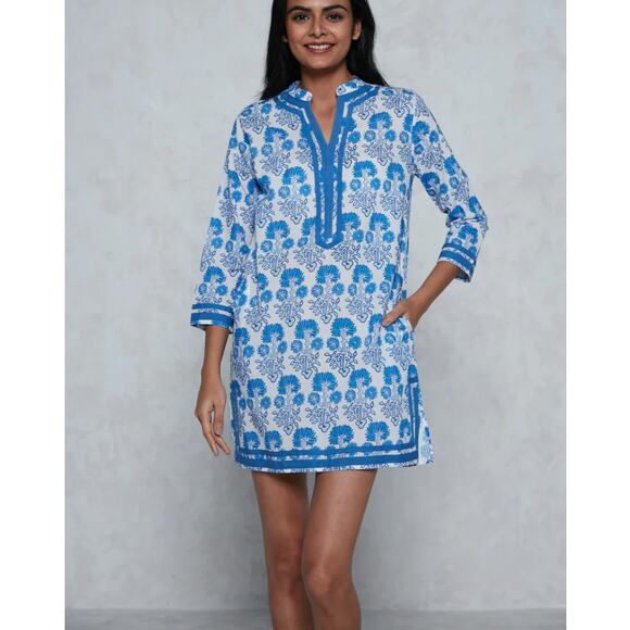 ANTHROPOLOGIE RO’S GARDEN TOKYO SHORT KURTA IN OMEGA - Picture 1 of 6